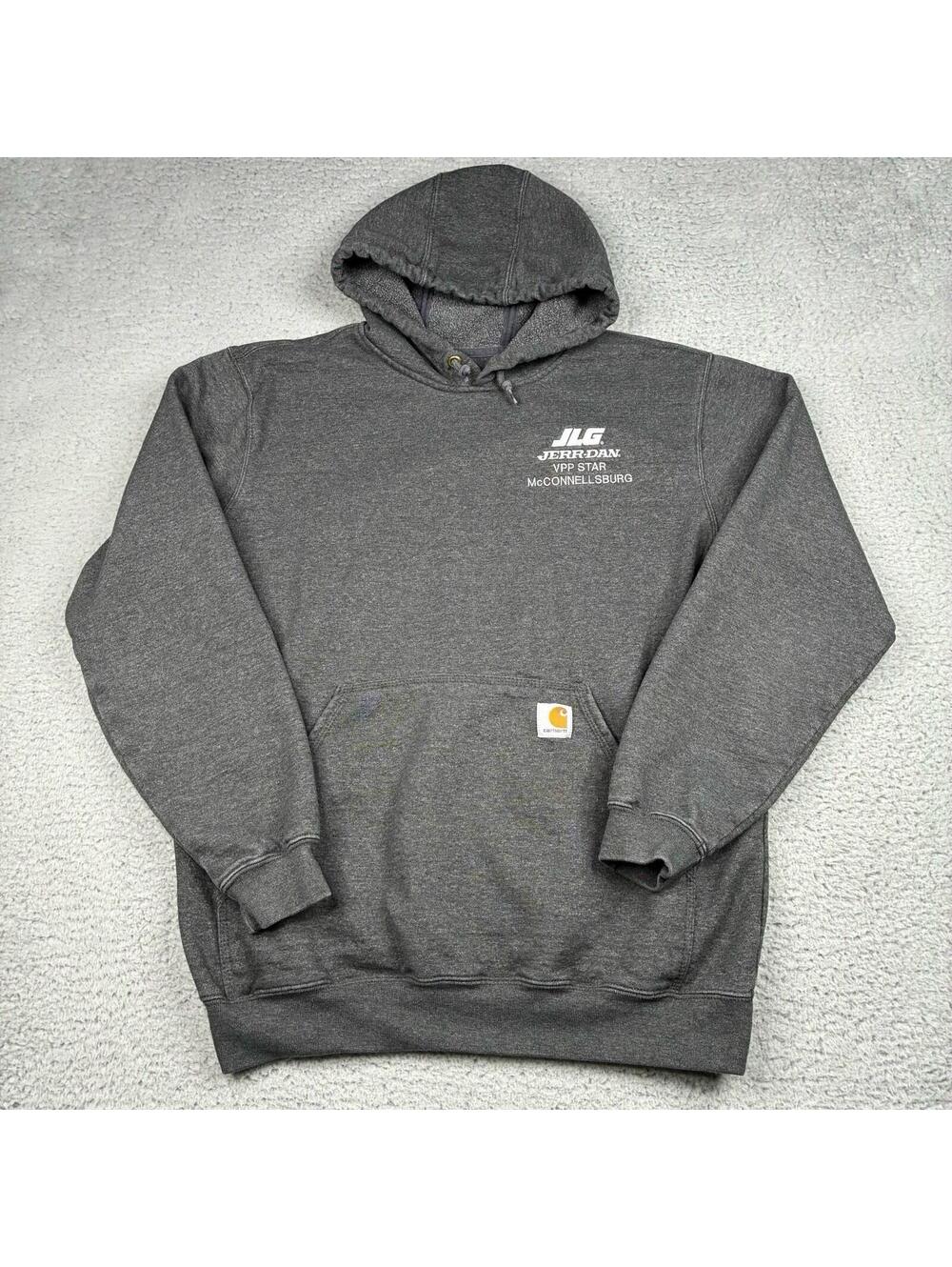 Carhartt Hoodie Mens Medium Gray Original Fit Workwear Sweatshirt Logo K121